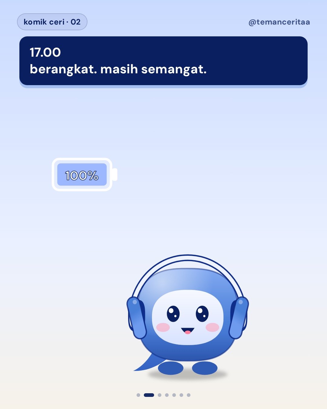 POV: pulang nongkrong, social battery tinggal 3%, panel 2: 17.00 berangkat. masih semangat.