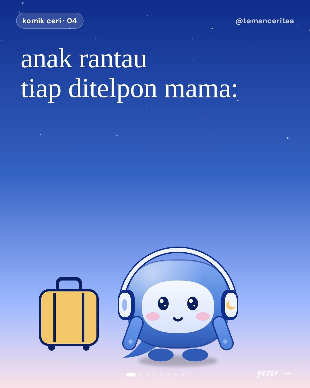 Anak rantau tiap ditelpon mama, panel 1: anak rantau tiap ditelpon mama: