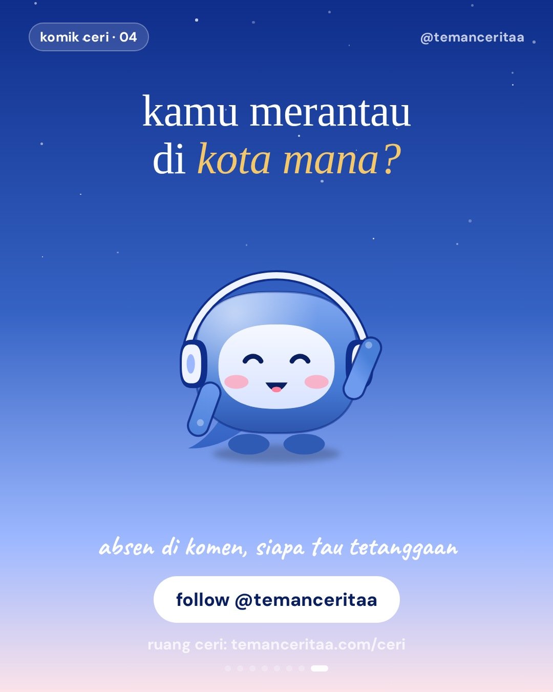 Anak rantau tiap ditelpon mama, panel 8: kamu merantau di kota mana? / absen di komen, siapa tau tetanggaan